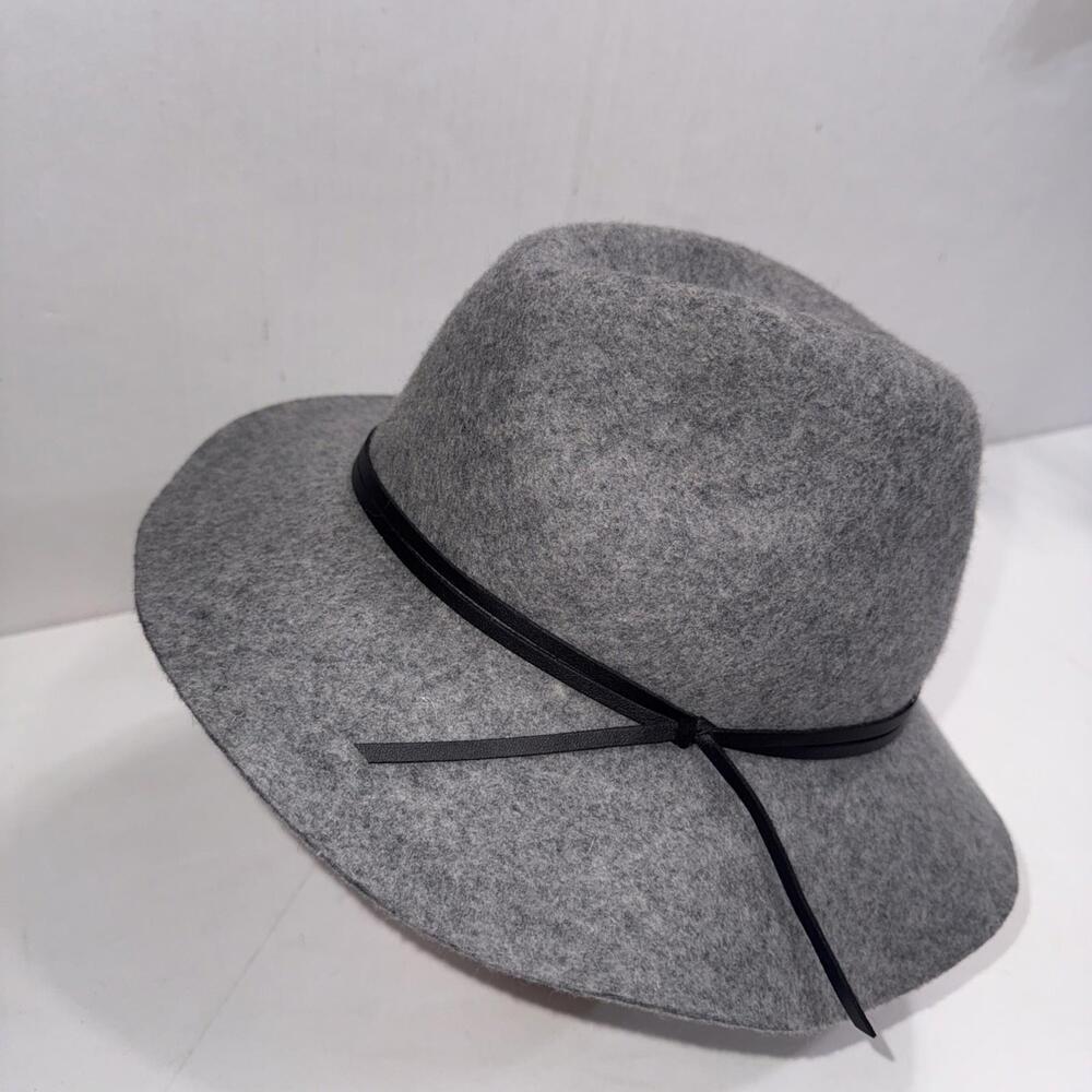 San Diego Hat Co Gray Wool Felt Fedora Hat Beaded Brim Women's One Size